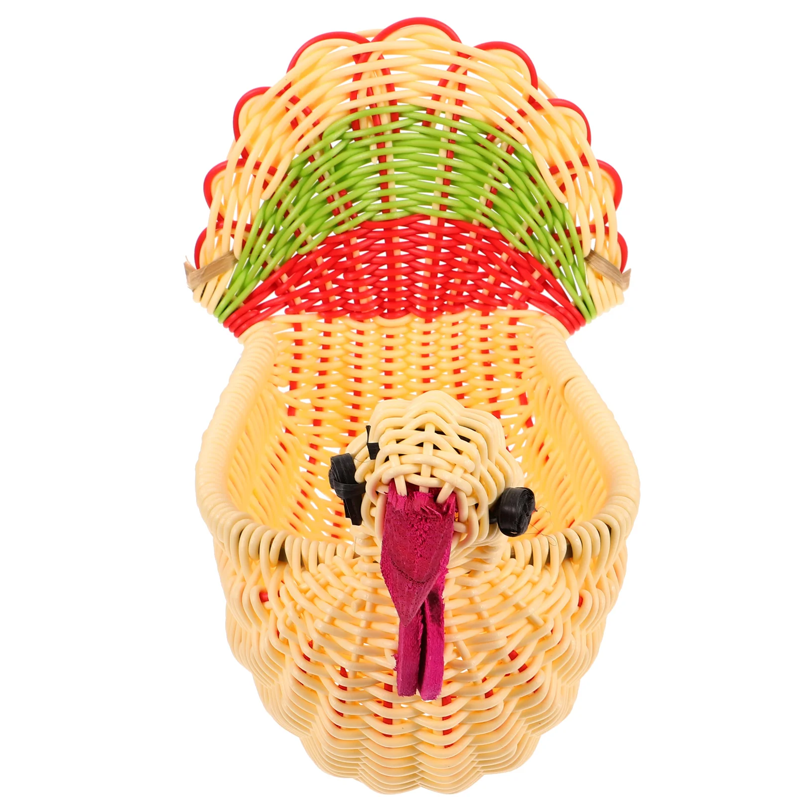 

Wicker Peacock Basket Imitation Rattan Small Handwoven Storage Food Decorative Fruit Kitchen Countertop Snacks Bread Household