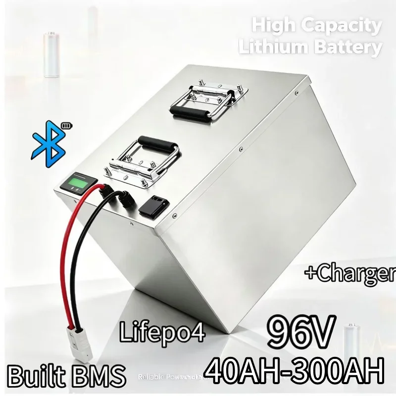 96V 32S Lithium Iron Phosphate Power Unit 50Ah‑200Ah Embedded Bluetooth APP Intelligent BMS Grade A Cells Long Cycle Power Sourc