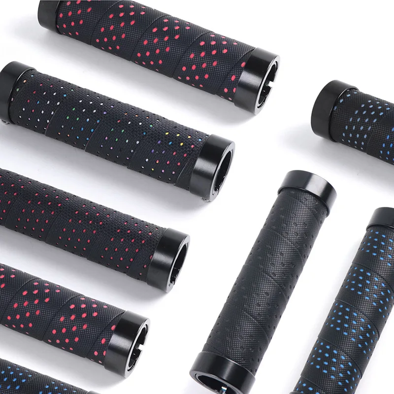

SUKOU Anti-slip Bike Handle Grips, Lock-on Design MTB Soft PU Handlebar Cover, Shock Absorbing Comfort Bike Accessories