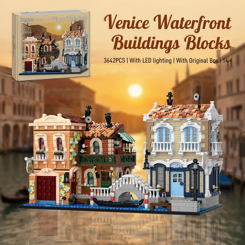 

Венецийский город на воде: набор для сборки архитектурной модели с LED-подсветкой зданий, 4610 деталей, подарок для взрослых и детей