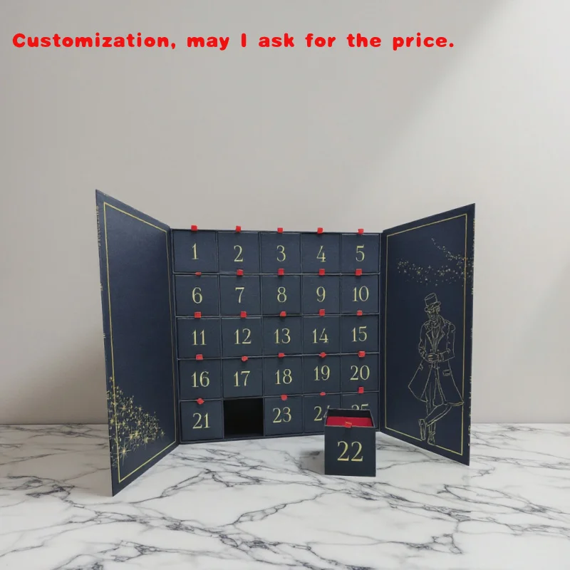

custom.Custom Premium Magnetic Black Calendar Advent Boxes Personalized Design Packaging Box in Paperboard