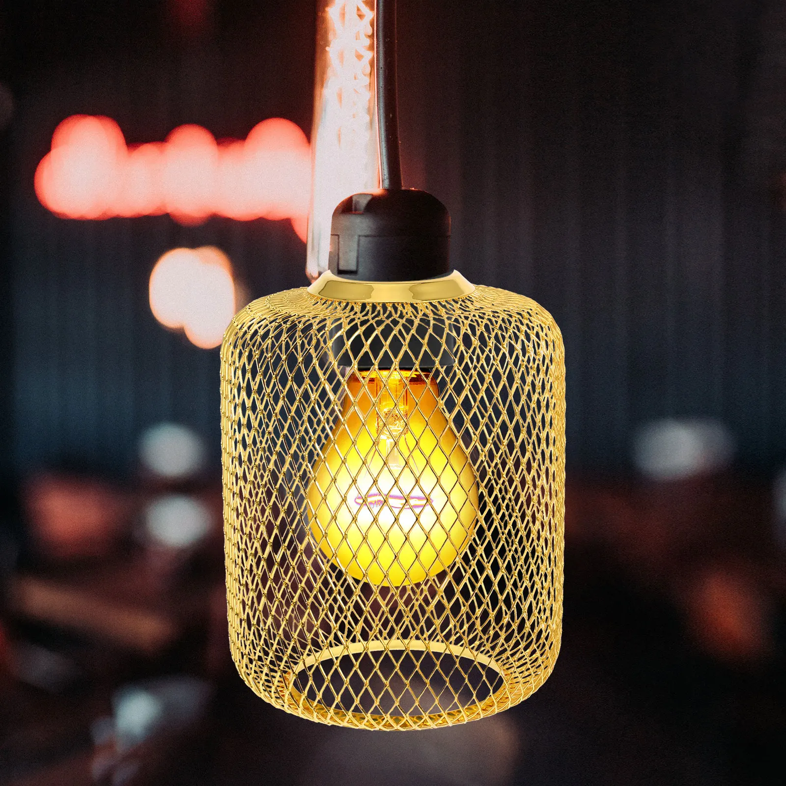 

Абажур из железной проволоки, полый абажур, крышка лампы, мягкий свет, художественный сетчатый дизайн для гостиной, столовой, спальни