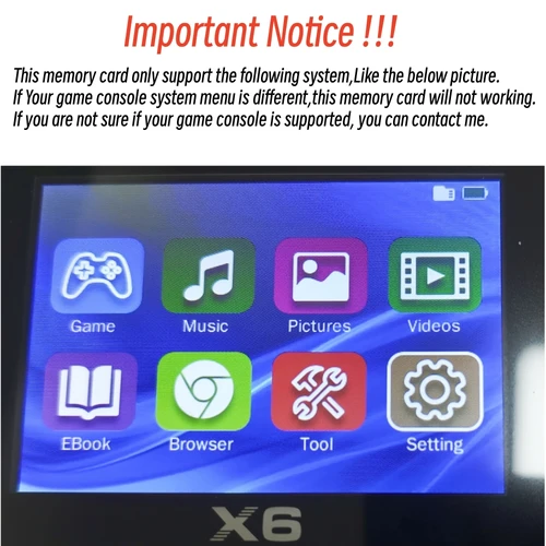 Imagen 2 del producto Tarjeta de juego para consola de juegos X6, tarjeta de memoria TF de 8GB/32GB con 10000 juegos gratis, juegos Retro