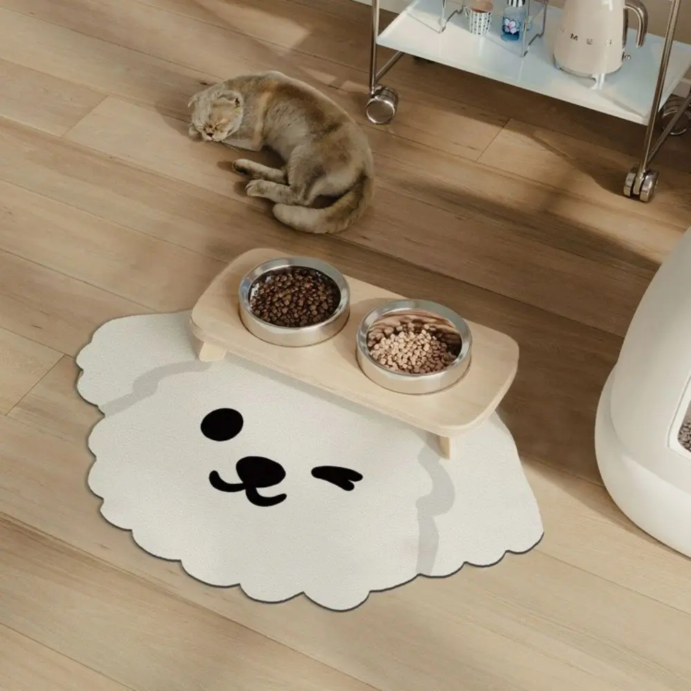 VIKAMA Cartoon Pet Placemat For Cats And Dogs Meal Mat For Bowls Absorbent Oil Absorbent Diatom Mud Carpet For Home Decoration