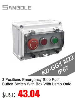 M22 Im Freien Wasserdichte IP67 Push Button Switch Box Notfall Stop Control Verteilung Rot 10A Schraube Installation – Detail 7