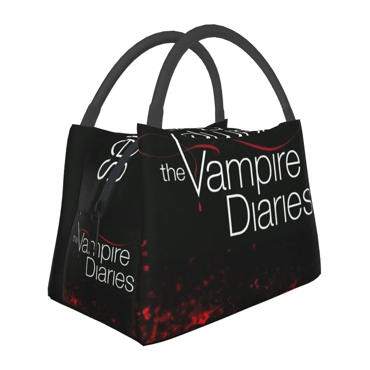 The Vampire Diaries Damon Salvatore Insulated Lunch Bag for School Bento Storage Food Boxes Portable Cooler Thermal Lunch Box