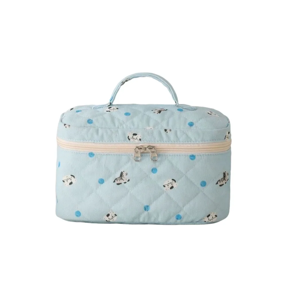 Multifunctional Cute Rabbit/Puppy Makeup Bag Large Capacity Quilted Toiletry Pouch Storage Bags