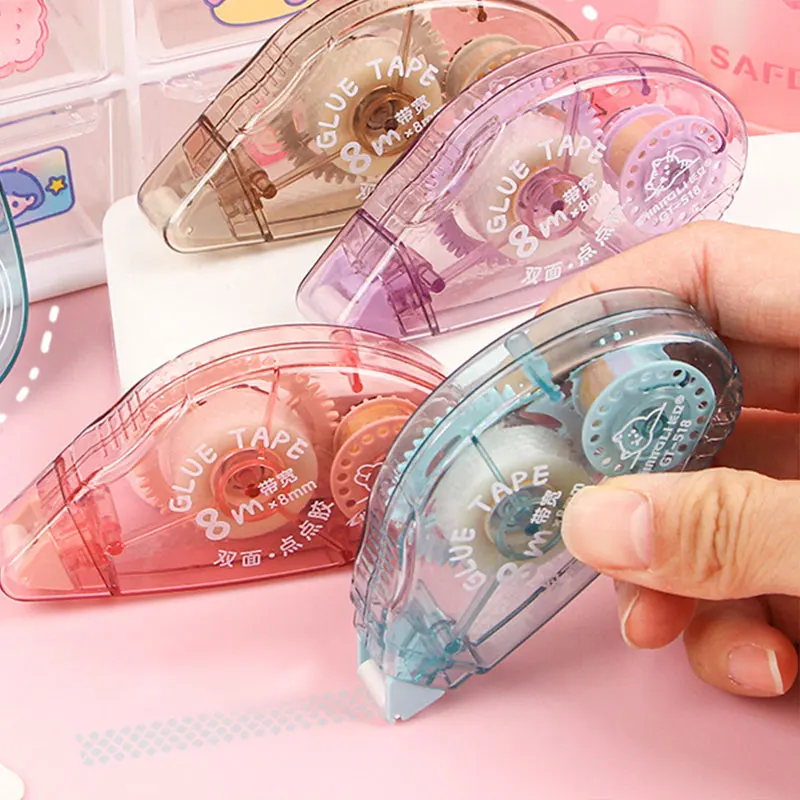 Fun Cartoon Style Small Glue Office Ledger Bookkeeping Supplies Student Study Exam Stationery Multifunctional Scotch Tape