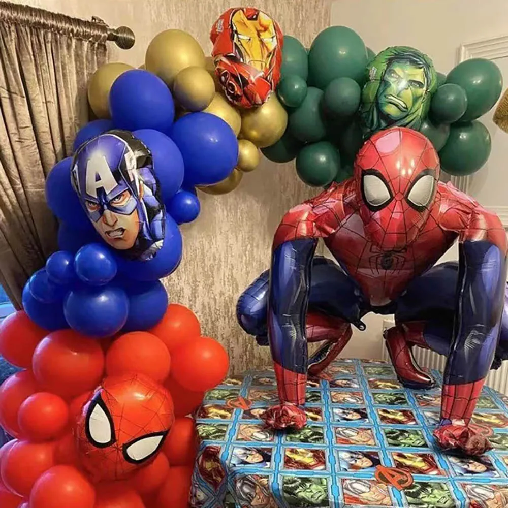 3D Spiderman Decorations Kids Balloon The Avengers Aluminum Foil Balloons Birthday Party Decor Air Globos Baby Shower Toy Gift