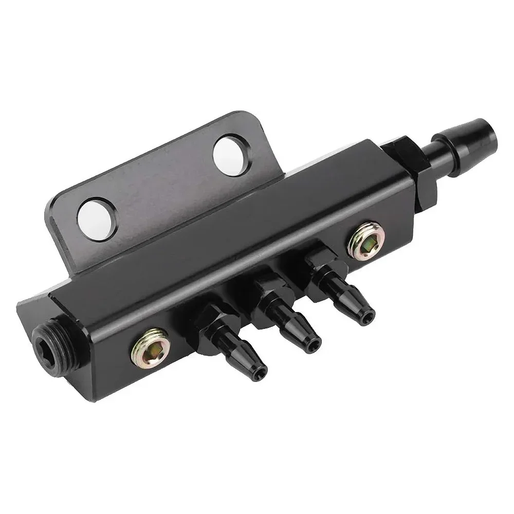 Vacuum Manifold Block Vacuum Port Block 1/8NPT Fuel Gas Wastegate Turbo Boost 5 Port Car Vacuum Block Intake Manifold Kit