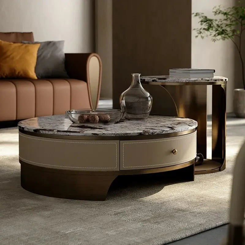 Drawer Style Coffee Table Decoration Designer Minimalist Storage Coffee Table Black White Space Meuble Salon Furniture For Home