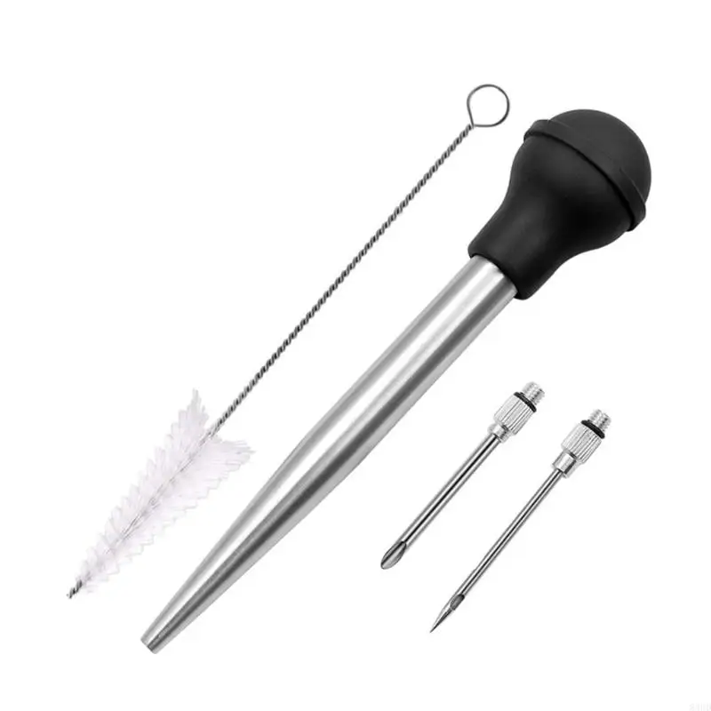 83CD Multifuntional Stainless Steel Baster Syringes Efficient Turkey Baster Injector