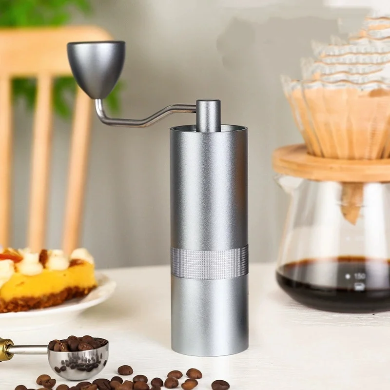 

New Manual Coffee Grinder Stainless Steel - Conical Burr Adjustable Setting, Professional All-metal Body Portable Household Mill