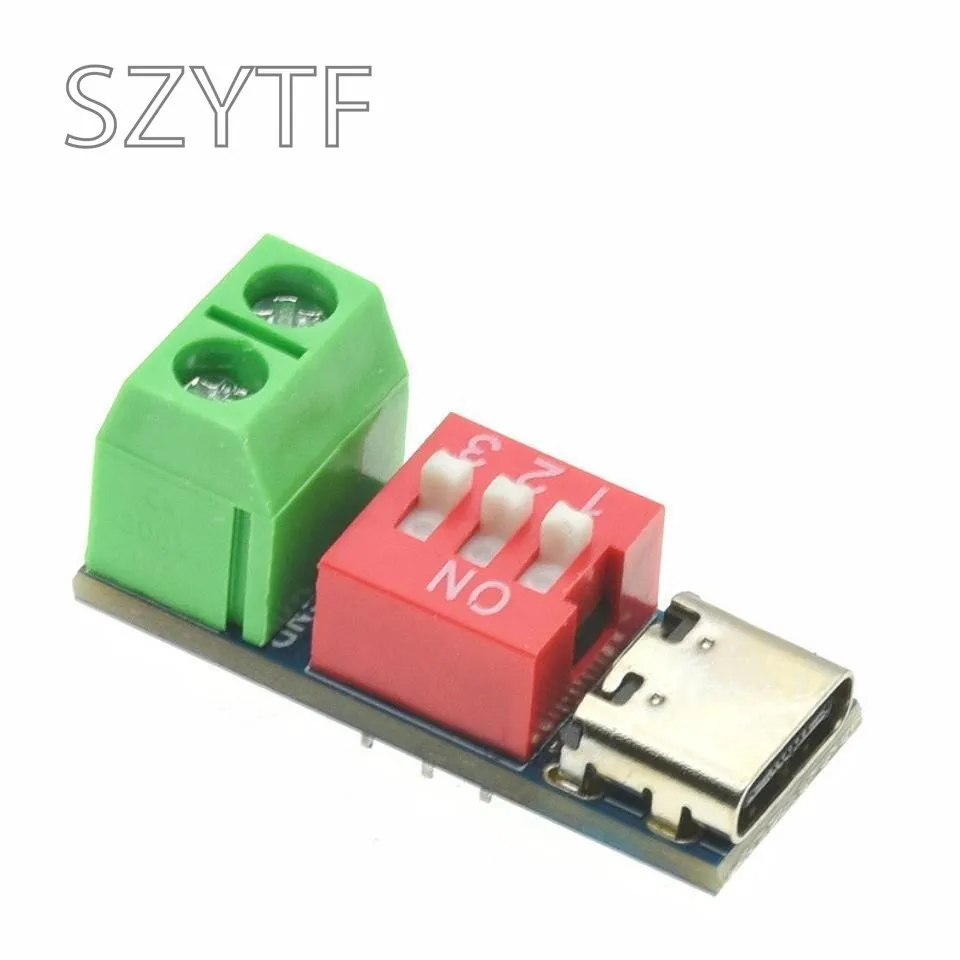 Type-C PD QC Trigger 5V~20V Dial Code Adjustment DC Voltage Power Module Dial Adjustment Voltage Fast Charging Decoy Module