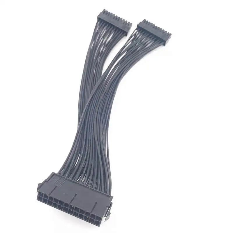 24‑Pin ATX Motherboard Power Extension Cable, 24P ATX PSU Synchronous Start Power Cord, 1‑to‑2 24Pin Mainboard Power Splitter