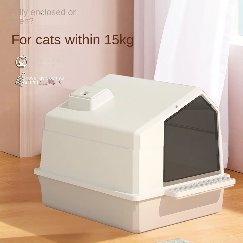 

Cat litter box fully enclosed cat toilet splash proof oversized anti-odor semi-closed cat poop pot cat sand table kitten