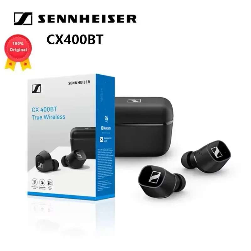 Original Sennheiser CX400BT True in Ear Sports Headset Stereo Wireless Bluetooth Noise Reduction Headphones Soundproof Receiver