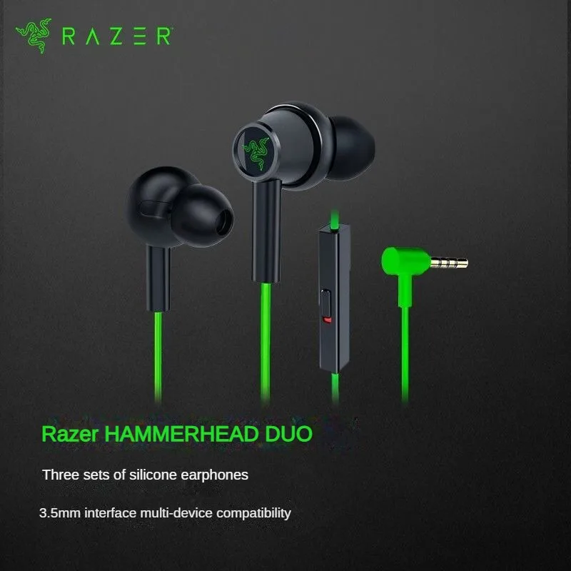 Игровые наушники-вкладыши Razer, Двухъядерные, 3,5 мм, с микрофоном