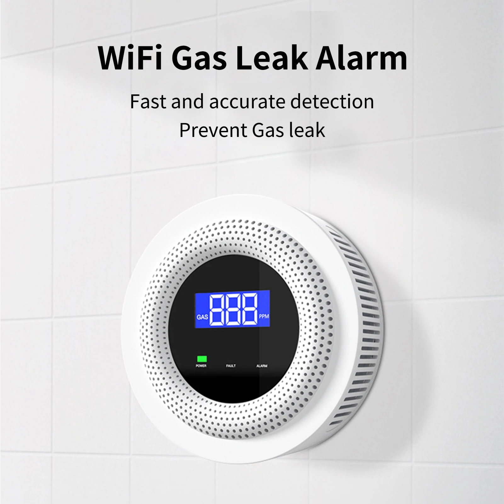 WiFi Gas Leak Alarm Household Smart Gas Detector Combustible Gas Leakage Detecting Sensor for Natural Gas Biogas Methane