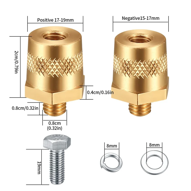 Battery Terminal Connectors,Battery Post Terminals,For M8 Top or Side Terminal Charging Posts,Battery Cable Terminals Vogue