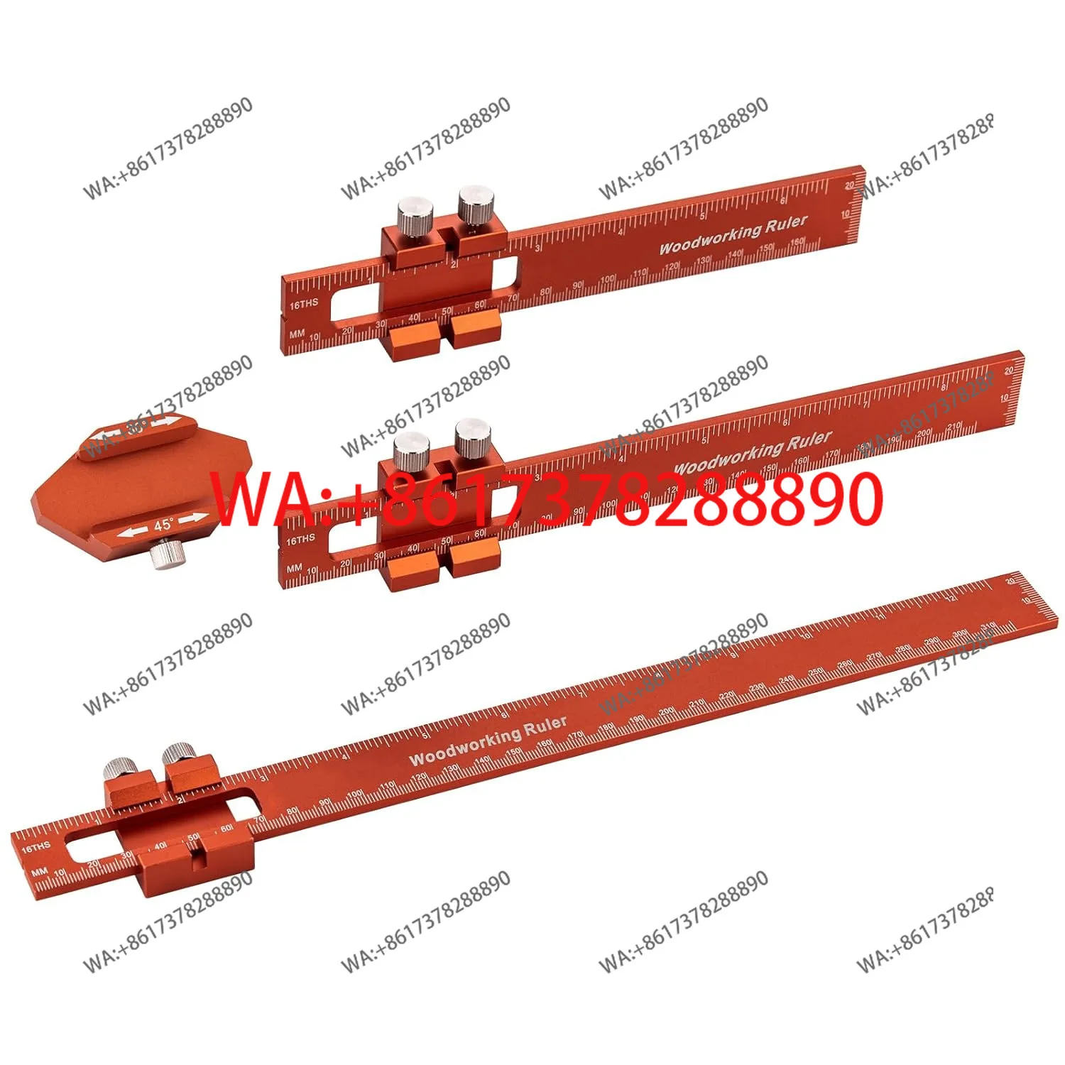 Woodworking scribing ruler stop Aluminum alloy T-ruler Woodworking scribing positioner Multifunctional measurement aid