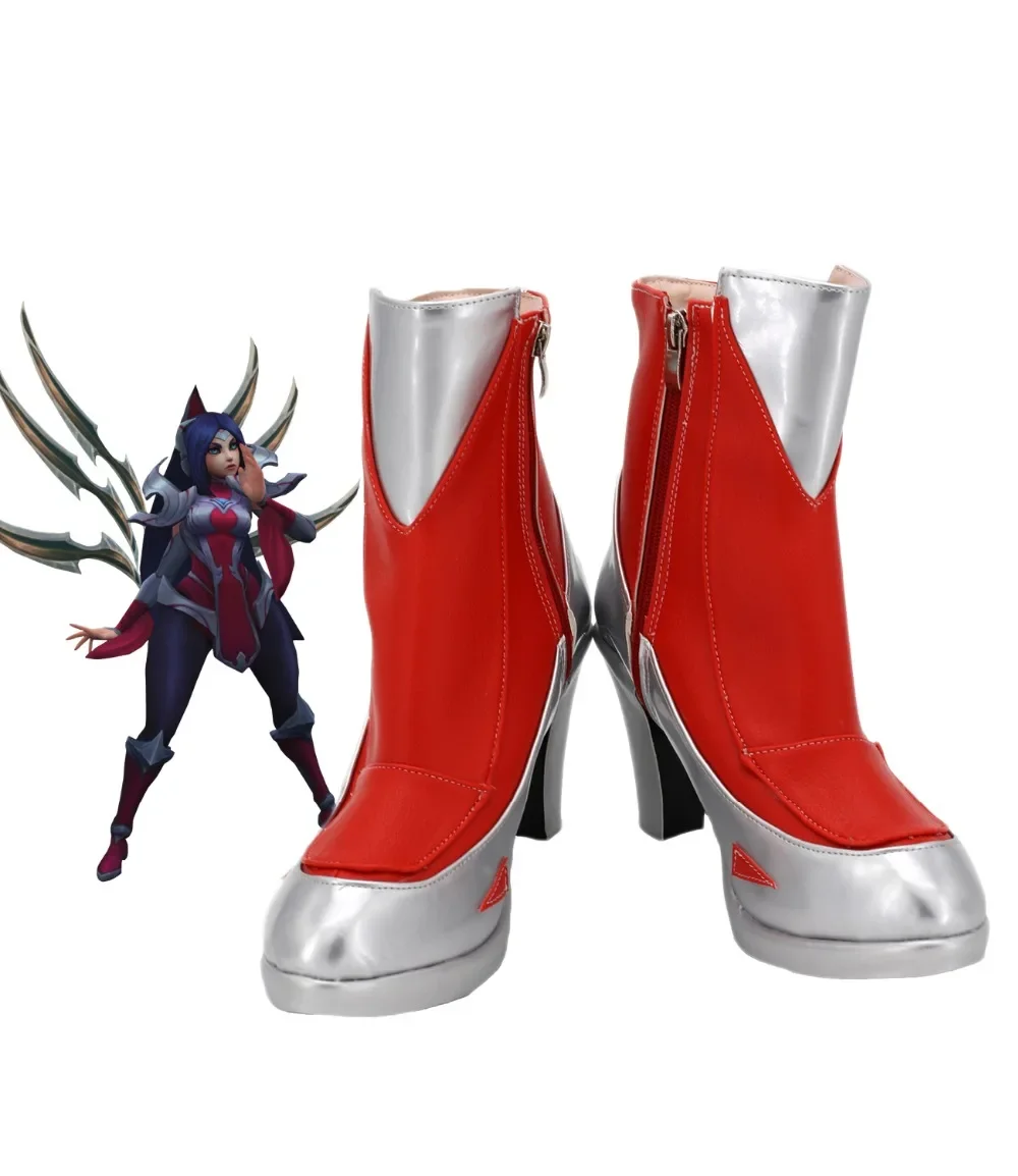 LOL The Blade Dancer Irelia Cosplay Boots High Heel Shoes Custom Made Unisex Any Size