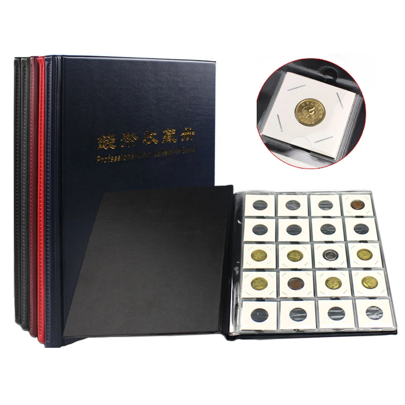 Coin Album Collection Book Euro with 200 Pockets Coin Binder Sheets for 2