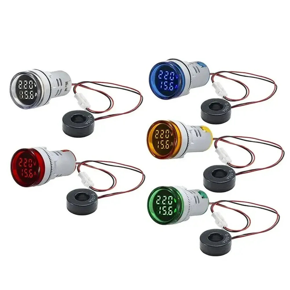 

5pcs Volt Amp Meter AC 20-500V 100A Voltage Current Monitor Digital LED Display Measurement Panel Voltage Ammeter Signal Lamp