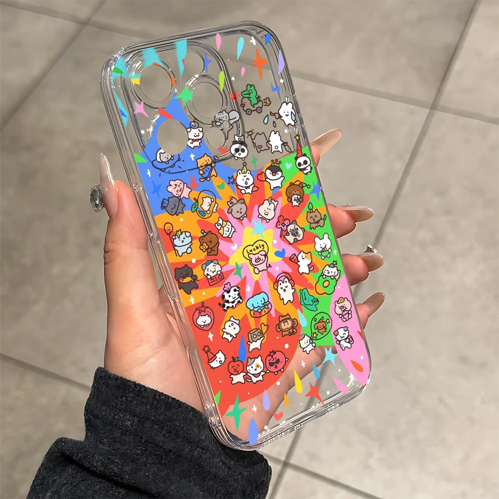 Colorful Cute Pet Print Silicone Phone Case for IPhone 17 16 15 14 13 12 11 Pro Xs Max Air Mini 7 8 6 6s Plus SE 2020 2022 Cover