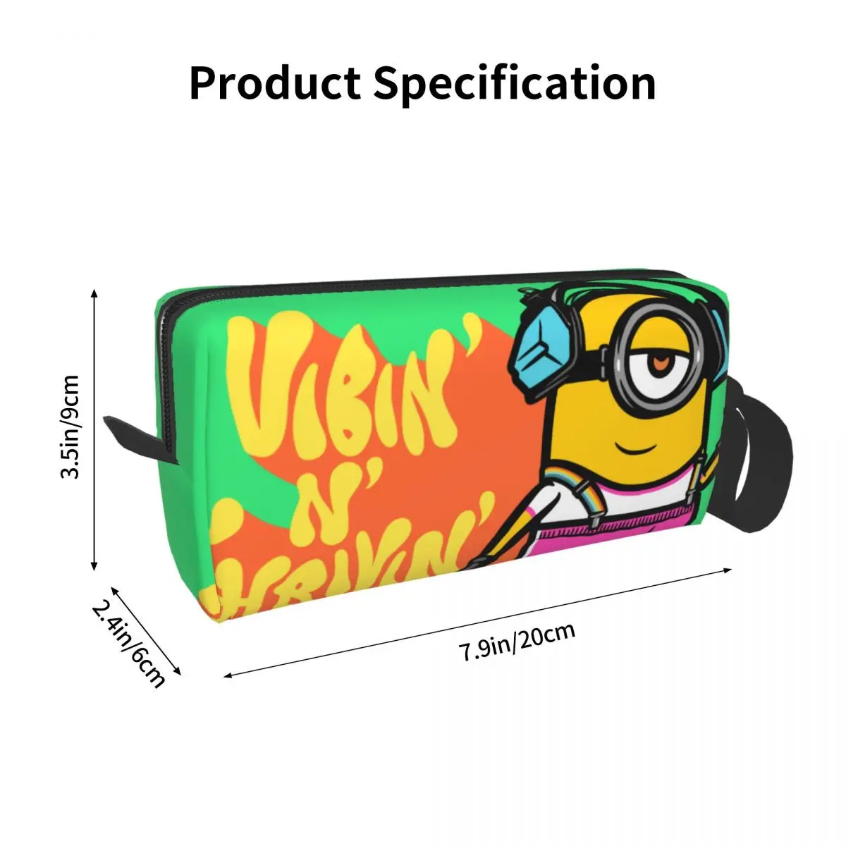 Minions Makeup Bag Pouch Waterproof Vibin and Thrivin Cosmetic Bag Travel Toiletry Bag Organizer Storage Purse Men Women