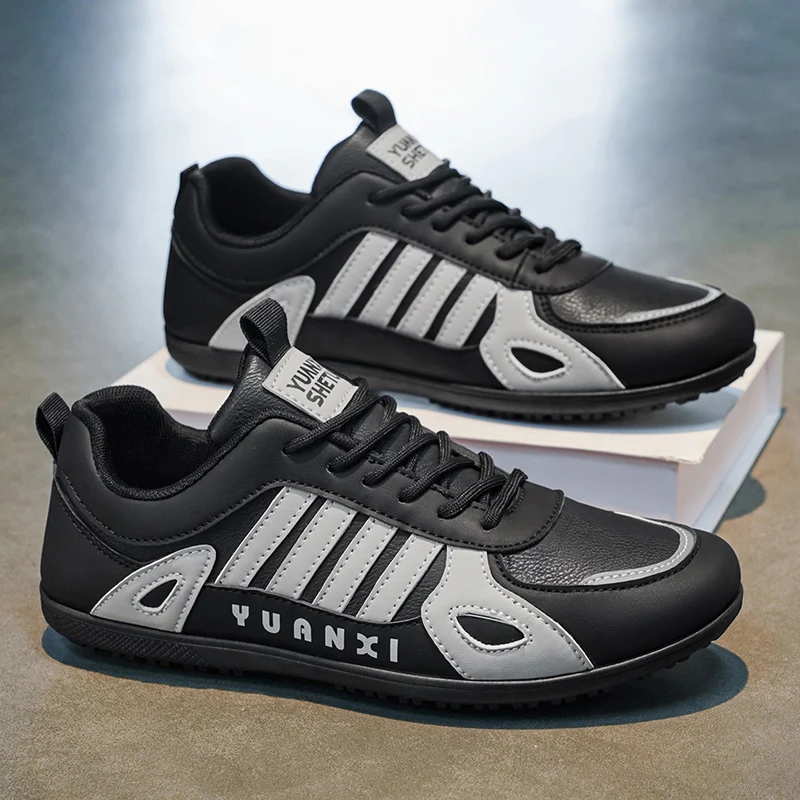 

Мужская повседневная кожаная обувь, модная удобная мужская спортивная обувь, дышащая обувь без шнуровки для скейтборда, легкие мужские кроссовки