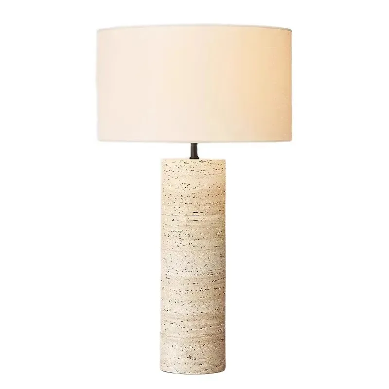 Japanese wabi-sabi limestone table lamp, creative atmosphere bedside lamp, suitable for living rooms, bedrooms, hotel