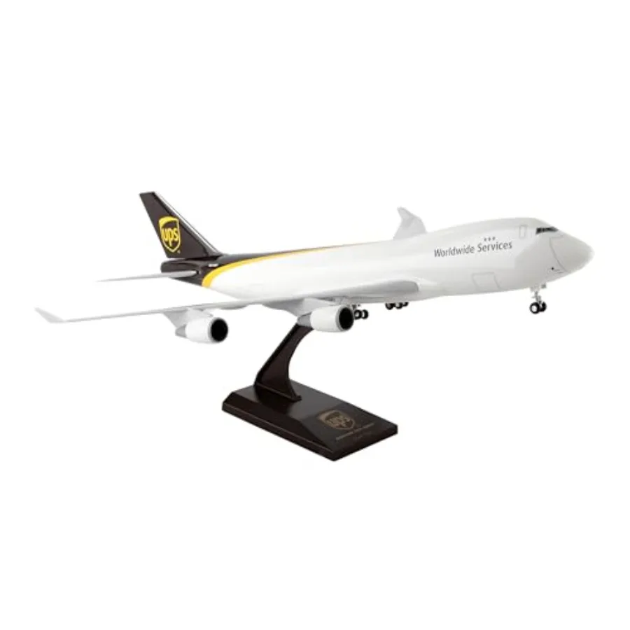

Daron Skymarks Ups 747-400F Airplane Model Building Kit with Gear 1/200-Scale, White, black