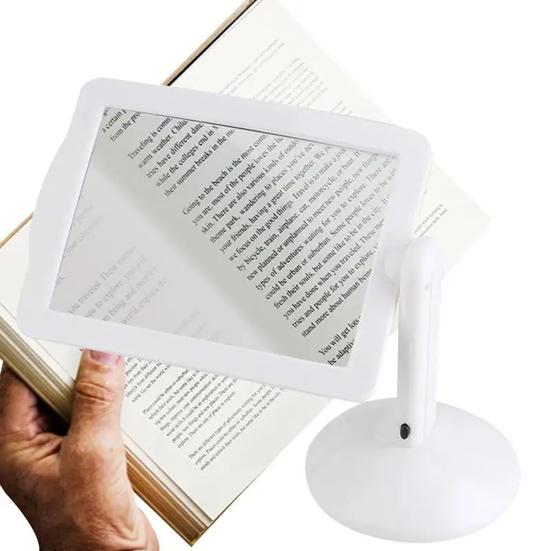 Magnifier Glass With Light And Stand LED Book Magnify Screen Hand Free Magnifier Glass Large Full Page Magnifier With Rotating