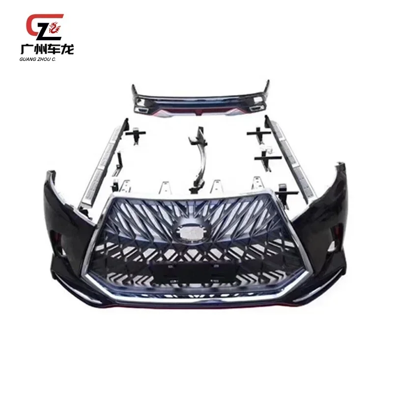 Auto Bumpers Voor Highlander 2015-2020 Upgrade Lx570 Stijl Auto Lichaamsdelen Voor Achter Lip Side Rokken En Grille customcustom