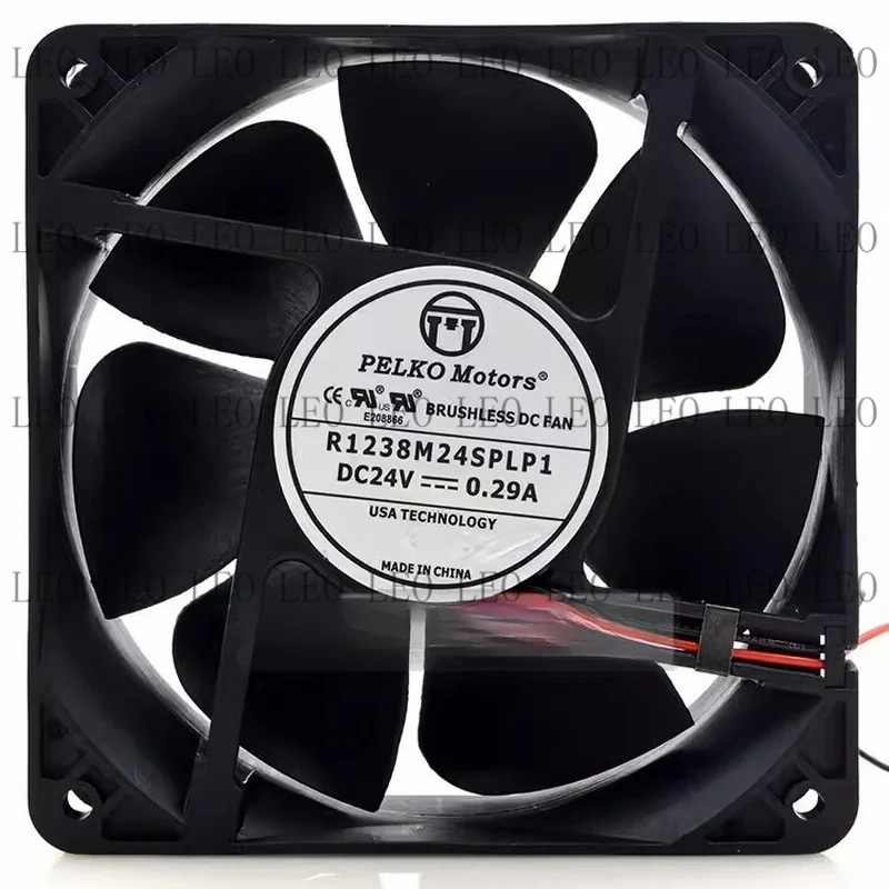MY For PELKO Motors R1238M24SPLP1 12038 DC24V 0.29A 12CM 2-Wire Silent Cooling Fan