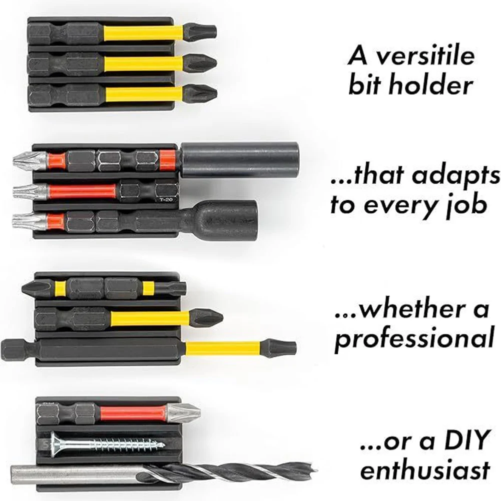 

Black, Silver Magnetic Bit Holder Professional Tool Secure Bit Storage Wide Drill Compatibility Convenient Bit Management