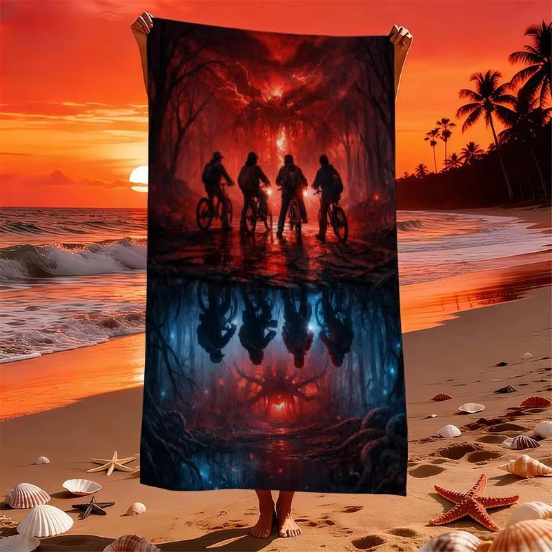 1pc Upside Down Beach Towel Microfiber Quick Dry Sand Free Oversized Gym Sports Towel For Swimming Pool Outdoor