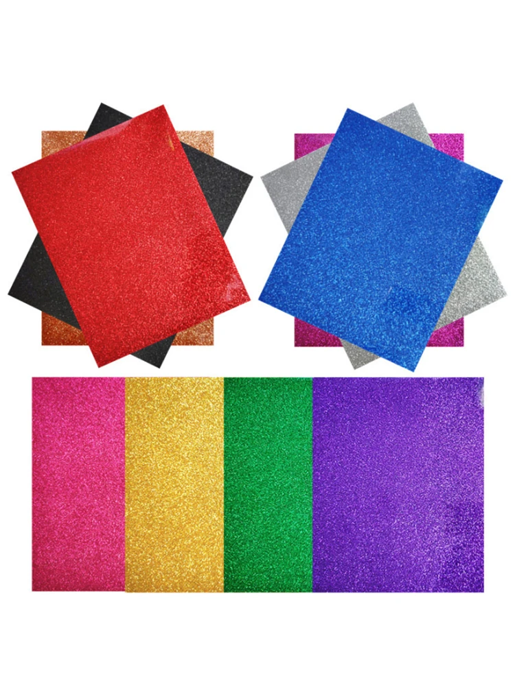 20Cm X 25Cm 16 Stks/partij Hoge Reflecterende Htv Glitter Vinyl Warmte Pers Vel Pu Warmte-overdracht Film Warmte-Overdraagbare Textiel Sticker