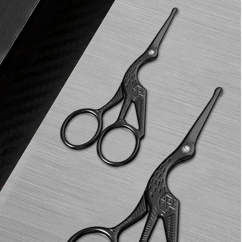 Facial Hair Scissors Rounded Professional Stainless Steel Mustache Nose Hair Beard Eyebrows Eyelashes Trimming Clippers
