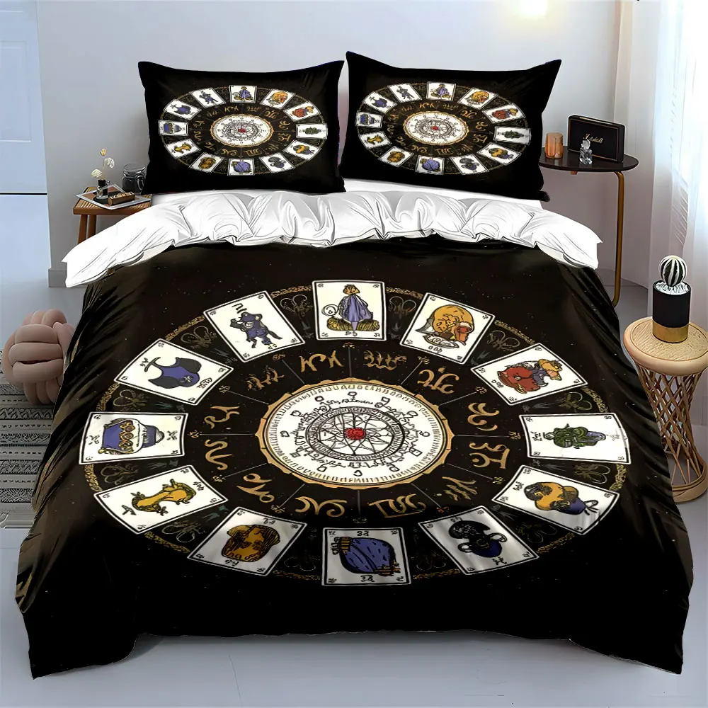 Astrology Theme Tarot Card Set Multiple sizes kid's and adults' bedroom Exquisite 3PC bedding set, gift