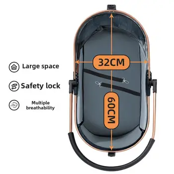 三合一折疊寵物推車,可拆卸提籃,易鎖頂篷,承重30磅,適合中小型犬和貓。 8 最佳銷售 狗狗寵物推車 - №6