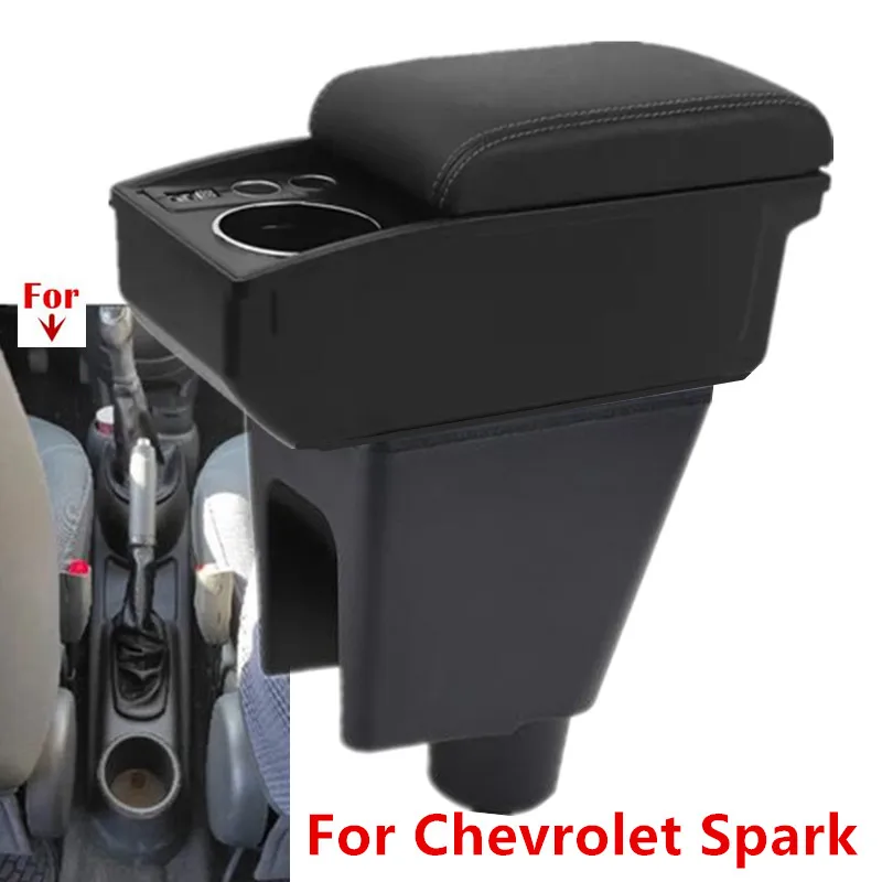 For Chevrolet Spark Armrest Box For Chevrolet Spark 3 III Aveo T200 Car Armrest Double-layer Storage Box Retrofit Car Accessory
