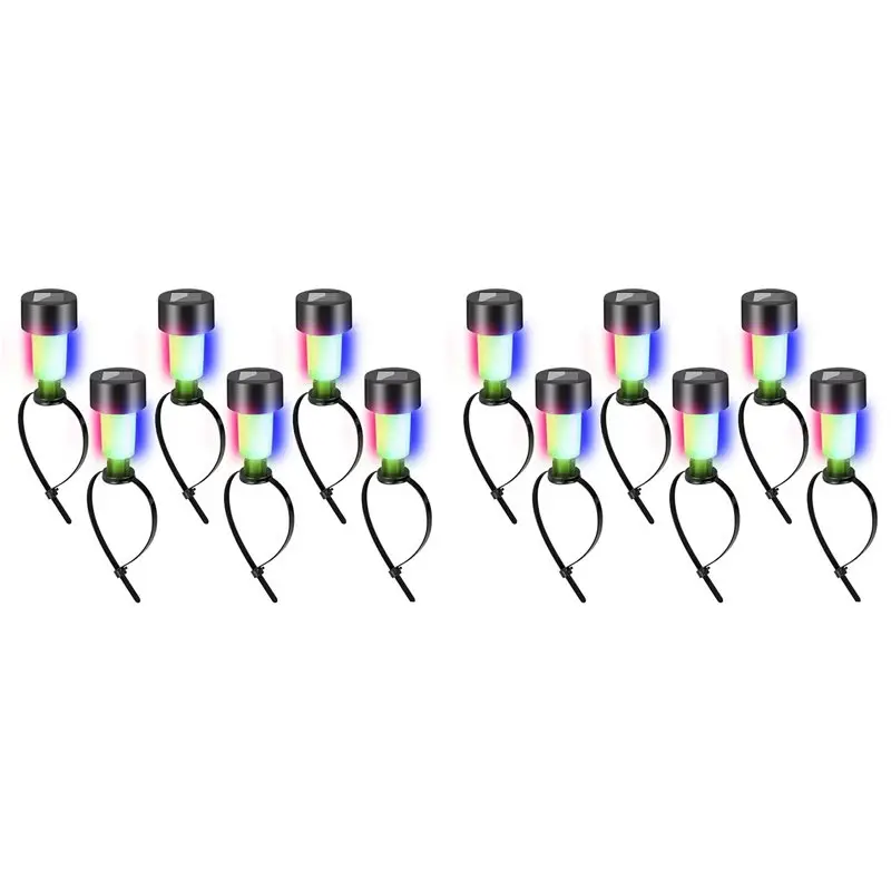 12Pack Solar Pool Lights Colorful RGB LED, Suitable For Ground/Metal Frame Pools Outdoor Pool Lighting-AT30