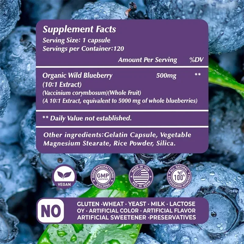 Wild Blueberry - Healthy Vision, Relieve Eye Fatigue, Improve Dryness