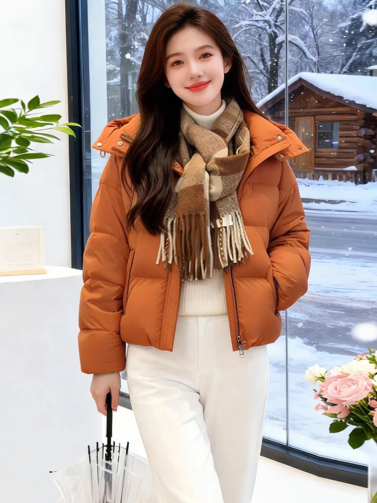 เสื้อโค้ทกันหนาวสำหรับผู้หญิง สไตล์เกาหลี ผ้าฝ้าย ทนทาน ซิปปิด ดีไซน์ทันสมัย