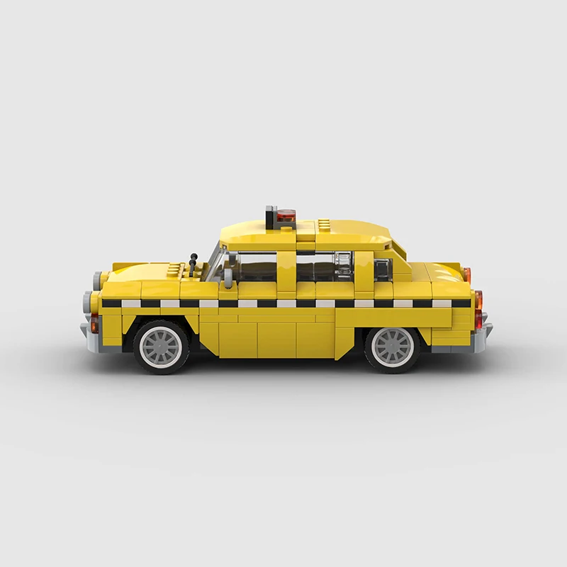 Ville Taxi véhicule voiture de Sport cabine jaune MOC blocs de construction briques supercar course route bricolage jouets éducatifs enfants