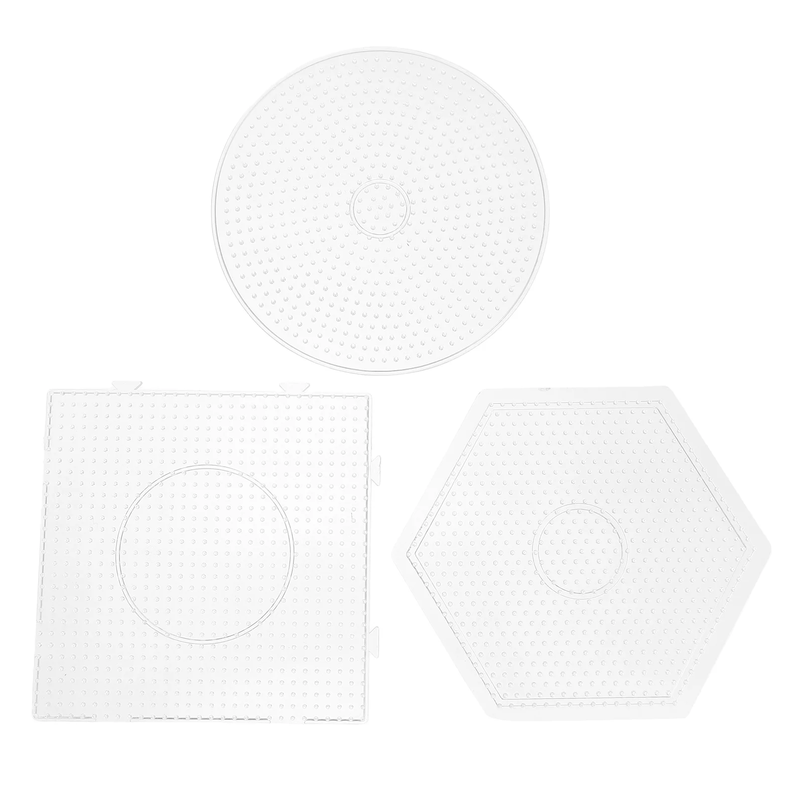 

3 Pcs Pindou Template Round Pegboards Fuse Beads Kids Craft Tool DIY Educational Hexagon