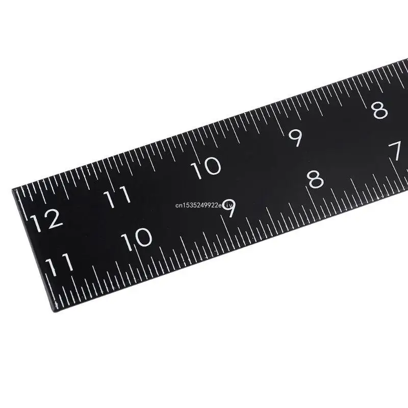 Metal Square Ruler Leathercraft Black Tempered Stainless Steel Measuring Square Ruler DIY Leather Handmade Sewing Tool