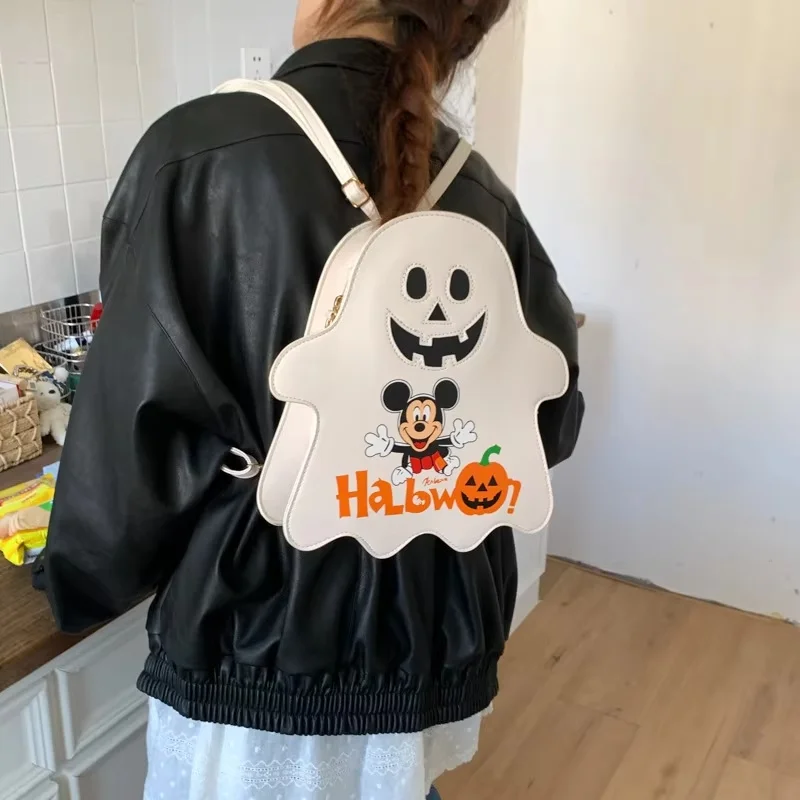 Torby Halloweenowe z Myszką Miki Disneya, Damski Plecak Modny i Wysokiej Jakości, Damska Torba na Ramię, Zabawna Halloweenowa Torba z Dynią